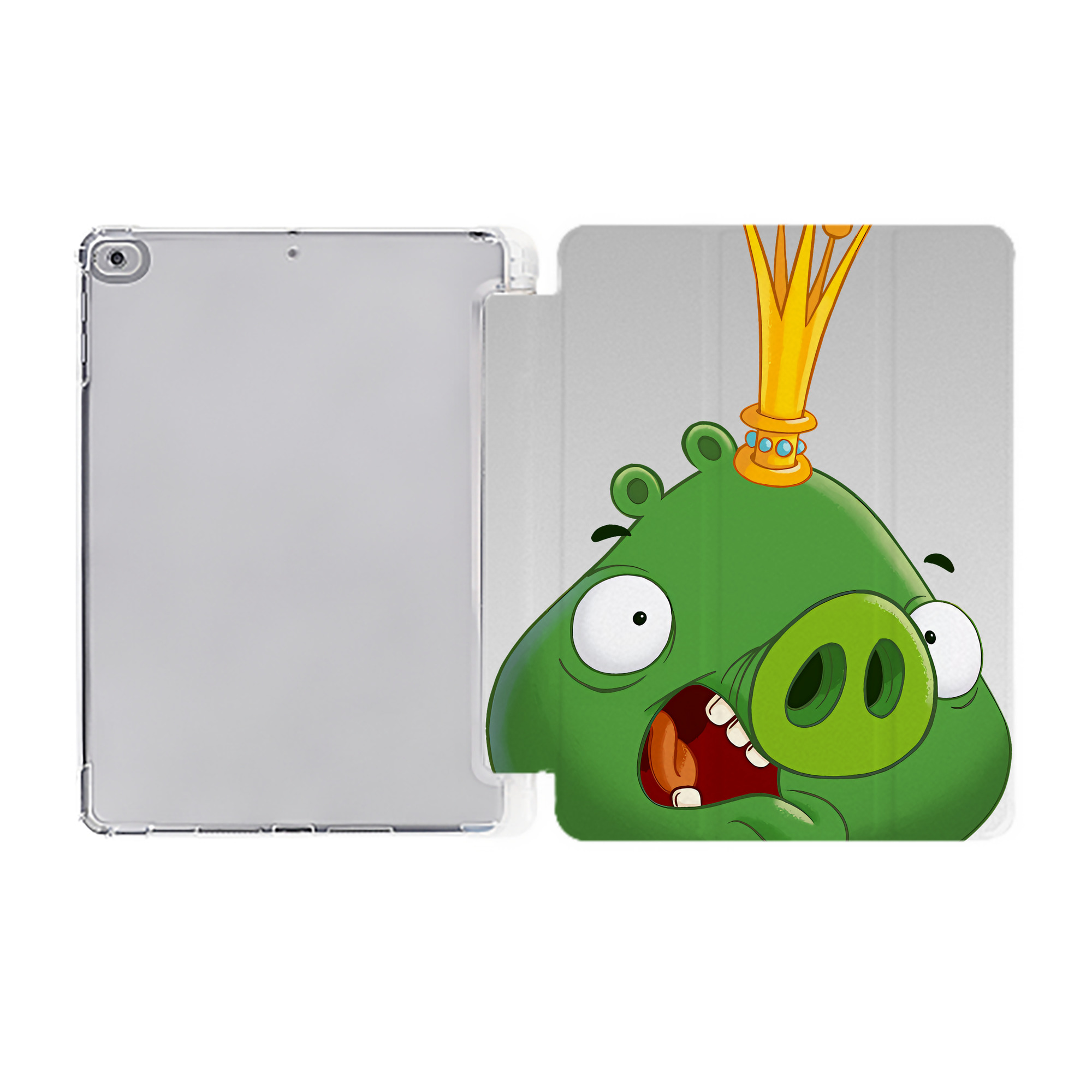 （画像用） Angry Birds アングリーバード IPad ケース ペン収納付き 三つ折りスタンド PUレザー×シリコン 対応機種9.5/10.5/10.9インチ